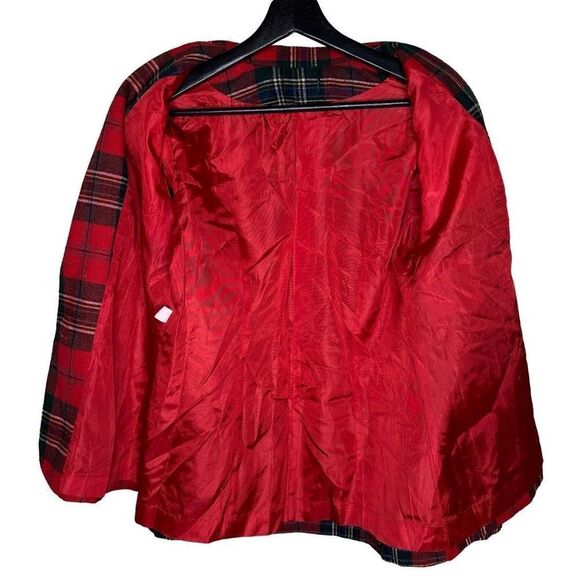 Vintage ILGWU Red Plaid Coat Made In USA Womens Large - Picture 3 of 4